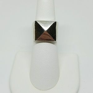 SOLD Modernist Pyramid Sterling Silver Ring
